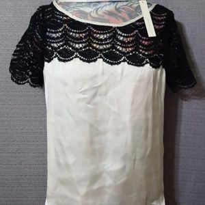 5/$25! Lauren Conrad Short Sleeve Satin Blouse